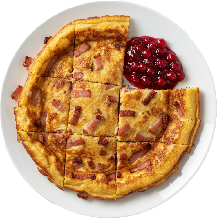 fläskpannkaka med lingonsylt