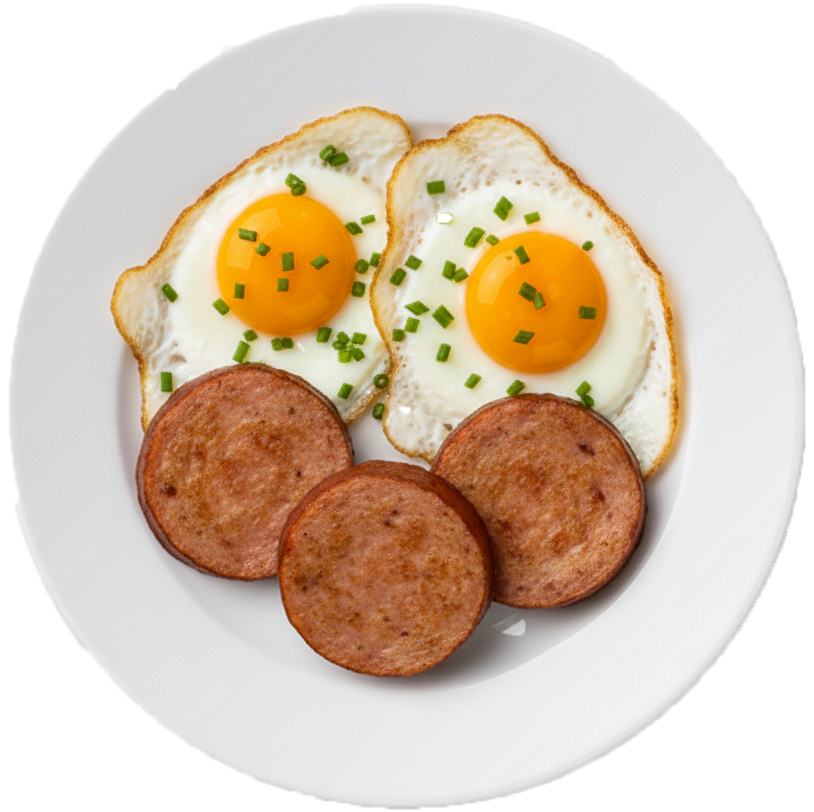 ﻿stekt falukorv med stekt ägg